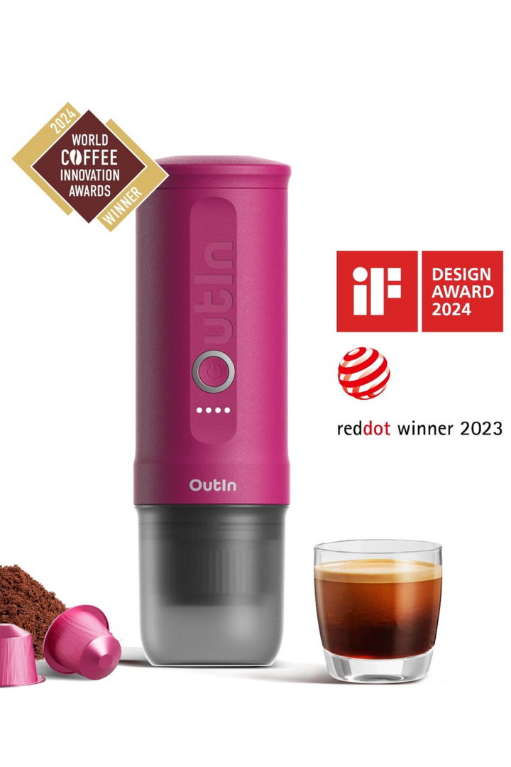 OutIn Nano Portable Espresso Machine - Fuchsia Pink