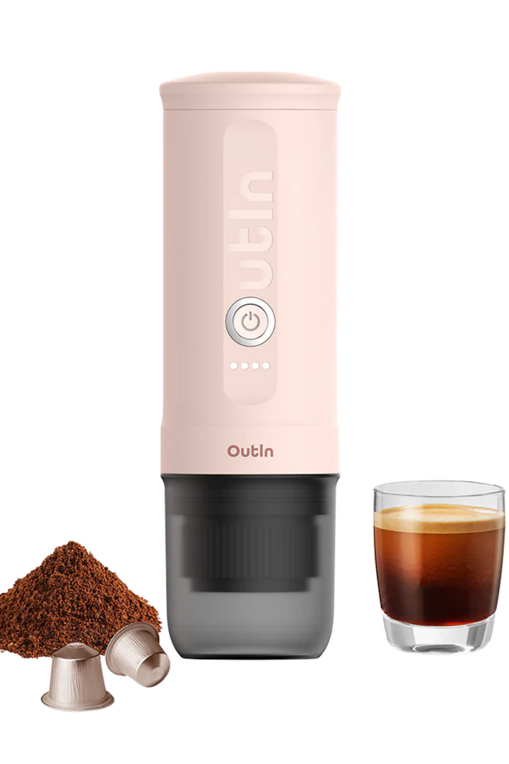 OutIn Nano Portable Espresso Machine - Rose Quartz X Breast Cancer Research Foundation Gift Set