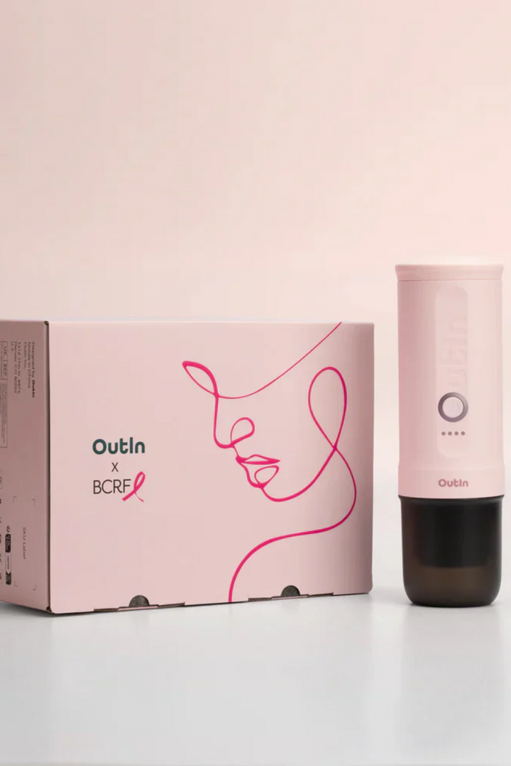 OutIn Nano Portable Espresso Machine - Rose Quartz X Breast Cancer Research Foundation Gift Set